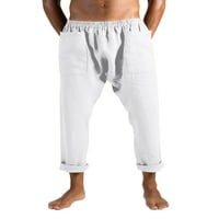 Мъжки изрязани панталони Твърди разхлабени панталони джобове еластични дъна на талията