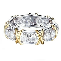 Пръстени за момичета тийнейджъри ， Пълен диамантен пръстен жени годеж сватбени бижута Accesso, кръстосан пръстен