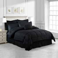 Легло в чанта кралица размер Утешител комплект спално бельо, Каре модел, Черно
