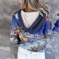 Качулки за жени модни суичър отпечатани качулки с дълъг ръкав блузи