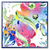 Дизайнарт 'Иридисцентни Цветни Цветя Маргаритка' Преходна Рамка Платно Стена Арт Принт