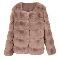 HGW палта за жени плюс размер жените плюс размер късо палто топло пухкаво изкуство с ръкав на якета