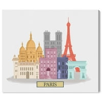Градове и силуети Париж колоритен Париж европейски градове живопис платно изкуство печат