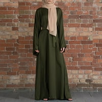 Стабилни рокли за жени жени мюсюлмани абая дълга рокля флорална отпечатана винтидж кафтан ислямски макси жени рокли армия зелено