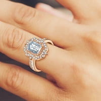 Xinqinghao Fashion Женски циркония Bling Diamond годежен сватбен пръстен Роза злато 8