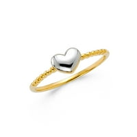 Jewels 14K бяло и жълто злато два тона кубичен циркония CZ модна годишнина с размер на пръстена 6,5