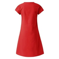 Sngxgn женска пролетна рокля за жени с къс ръкав уникален кръстосана опаковка ежедневно миди слънчеви рокли рокли с ръкав червен xx-голям