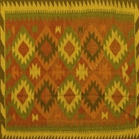 Ahgly Company Indoor Rectangle Oriental Yellow Traditional Area Rugs, 6 '9'