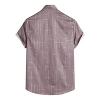 Мъжки улица Небрежна риза Мъжки яка на яка случайно хавай печат лятна риза върхове блуза