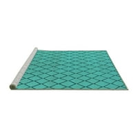 Ahgly Company Machine Wareable Indoor Rectangle Oriental Turquoise Blue Industrial Area Rugs, 2 '4'