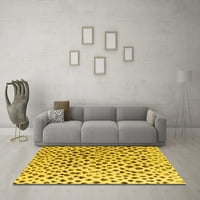 Ahgly Company Indoor Round Solid Yellow Modern Area Cugs, 8 'кръг