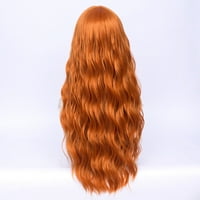 Уникални перуки за човешка коса За Дама 28 оранжева къдрава перука с перука шапка синтетични влакна