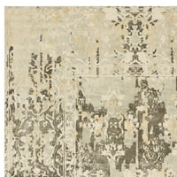 Mirage Clarette Abstract Area Rug, Ivory Grey, 8 '10'