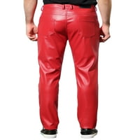 Lars Amadeus мъжки метални панталони Slim Fit Night Club Disco Shiny Fau Leather Pants