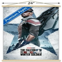 Marvel Falcon и Winter Soldier - Falcon One Shit Sall Poster с дървена магнитна рамка, 22.375 34