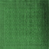 Ahgly Company Indoor Rectangle Oriental Emerald Green Industrial Area Rugs, 5 '8'