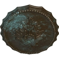 Ekena Millwork 7 8 W 3 4 H 1 2 P Oxford таван медальон, ръчно рисуван бронзов синя патина