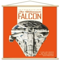 Междузвездни войни: Соло - Стенски плакат на Millennium Falcon с дървена магнитна рамка, 22.375 34