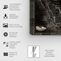 Уинууд студио карти и знамена стена изкуство платно отпечатъци 'Кейп колония карта' световни карти-Черно, бяло
