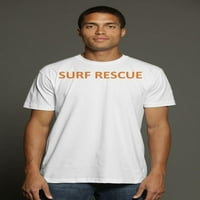 Тениска на Surf Rescue Tri-Brend-плътно бяло трибленд с оранжев щампа, xs