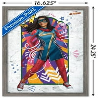 Marvel г -жа Marvel - Плакат за стена на прозореца, 14.725 22.375 FRAMED
