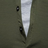 Мъжки тънки годни пуловер блуза стендъп яка с къс ръкав тениска плътна цветна пачуърк копче за копчета