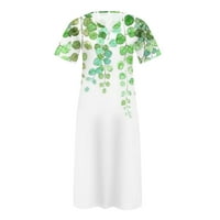 Dyegold Sundresses for Women Небрежно лято - плюс размер летни рокли Женски извити v -образно деколте с къси ръкави маргаритка