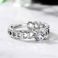 Пръстени за тийнейджъри годежа кръгло отрязани циркони жени сватбени пръстени бижута пръстени за жена Пълен диамантен дами пръстен
