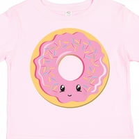 Тениска за момиче с мастиленост от светло розово поничка за малко дете или малко дете