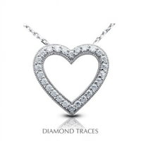 Diamond Traces UD-GOS404- 0. Карат общо естествени диаманти 18k бяло злато Prong Setty Shape Forke With Milgrain Fashion Wridend