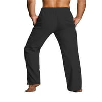 Мъжки панталони от бомтоу панталони еластични панталони за талия плътни цветни дъна леки шезлонги лято черно 2xl