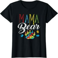 Жените вършат аутизъм мама мечка пъзел детски гръндж дамски аутистична тениска подарък с къс ръкав парти ризи черен тройник
