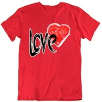 Любовна сърдечна живопис Валентин ден забавна модна новост памучна тениска червено